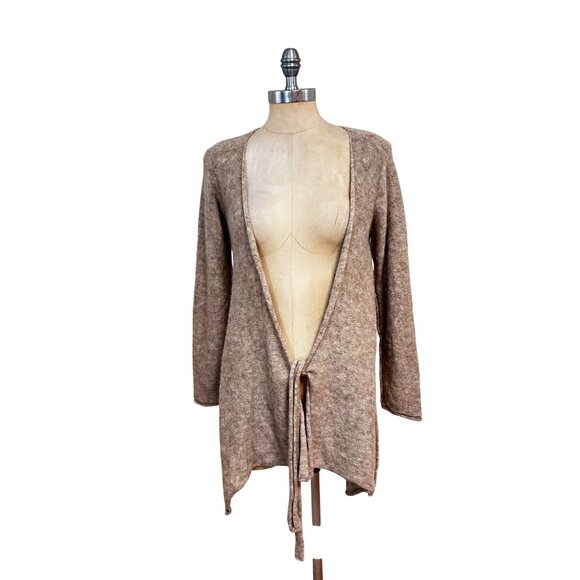 Peruvian Connection Open Front Tie Alpaca Blend Cardigan Sweater Small - Picture 1 of 4